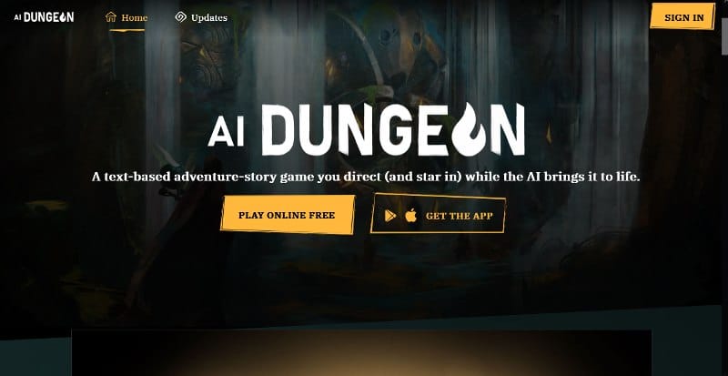 AI Dungeon- An immersive text-based fantasy simulation powered by NSFW