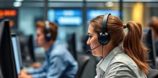 What Every Business Needs to Know Before Upgrading Their Phone System Team of call center operators in headsets speaking with customers